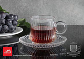 فنجان و نعلبکی چایخوری جنس بلور مارک بیمیکس